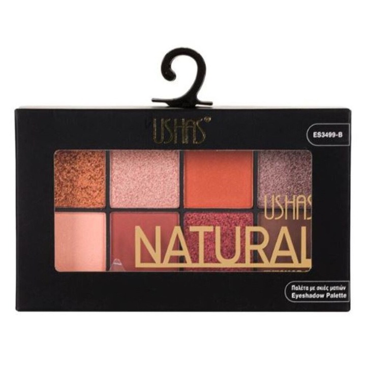 Paleta fard de ochi 8 nuante maro mat glitter