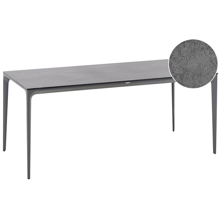Masă dining exterior Beliani 180x90cm, gri închis, din aluminiu și HPL, pentru 4-6 persoane