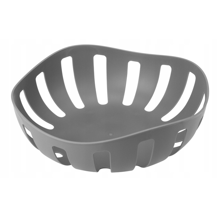 Cos decorativ rotund Galicja, gri, plastic, 26x26 cm
