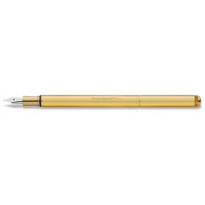 Kaweco Special Brass F golyóstoll, vékony design, sárgaréz, rozsdamentes acél tollhegy, 10mm átmérő