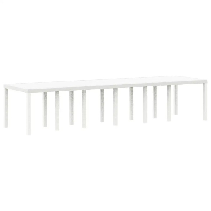 vidaXL Kerti Asztal Fehér 350 x 100 x 74 cm polirattan 3378526