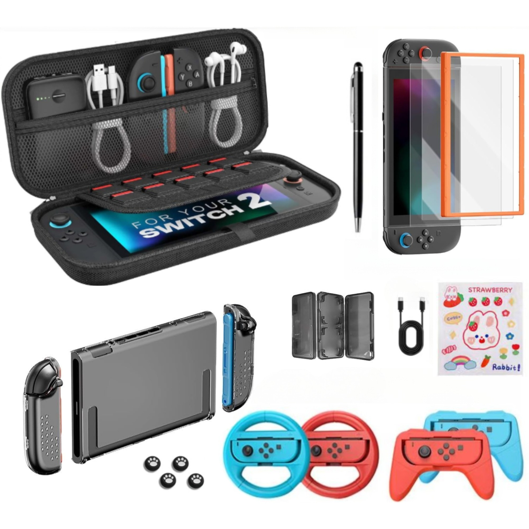 Set accesorii 12 in 1 pentru Nintendo Switch, husa de protectie