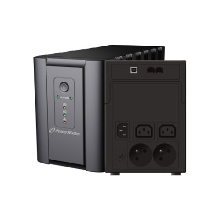 UPS PowerWalker VI 1200 SH FR, 1200VA, 600W, fekete, 365x139x195mm