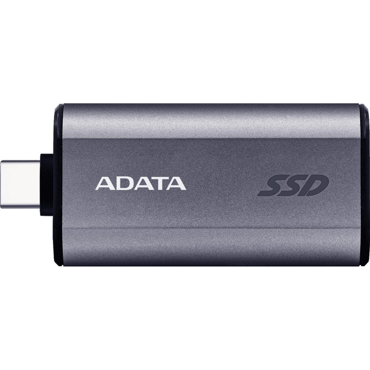 Външен SSD Adata SC750, 2000GB, 1050/1000 MB/s, USB 3.2C, сив, 53x27,5x11,9mm
