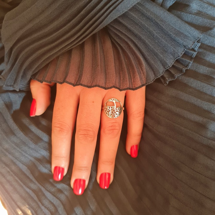 Inel argint 925, argint patinat, dimensiune 17.3mm, 1.8x1.8cm