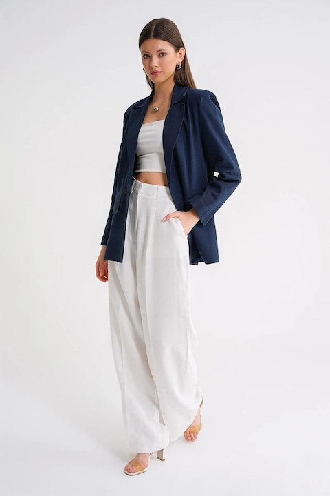 Sacou dama, Mixray, bleumarin, amestec de in, cu nasturi