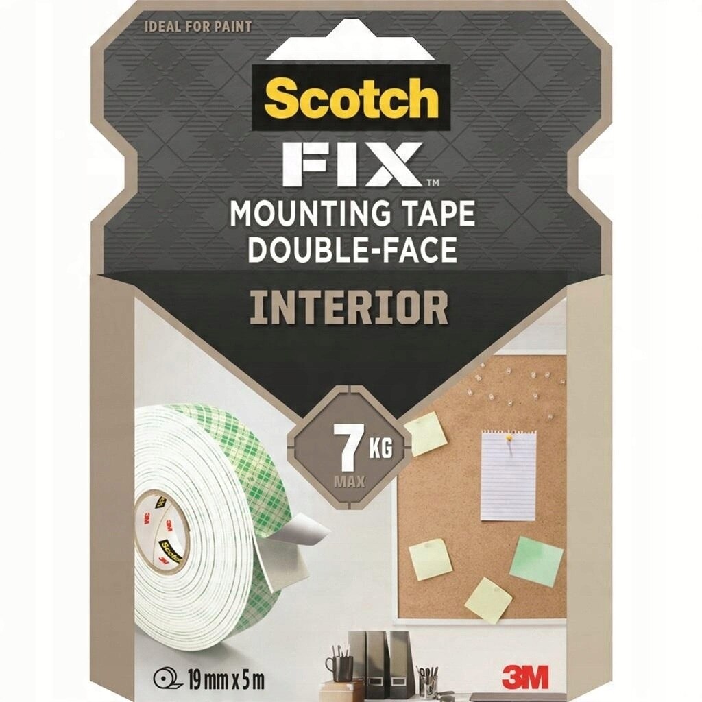 Banda adeziva Scotch-Fix interior 19mm x 5m, suporta 7kg