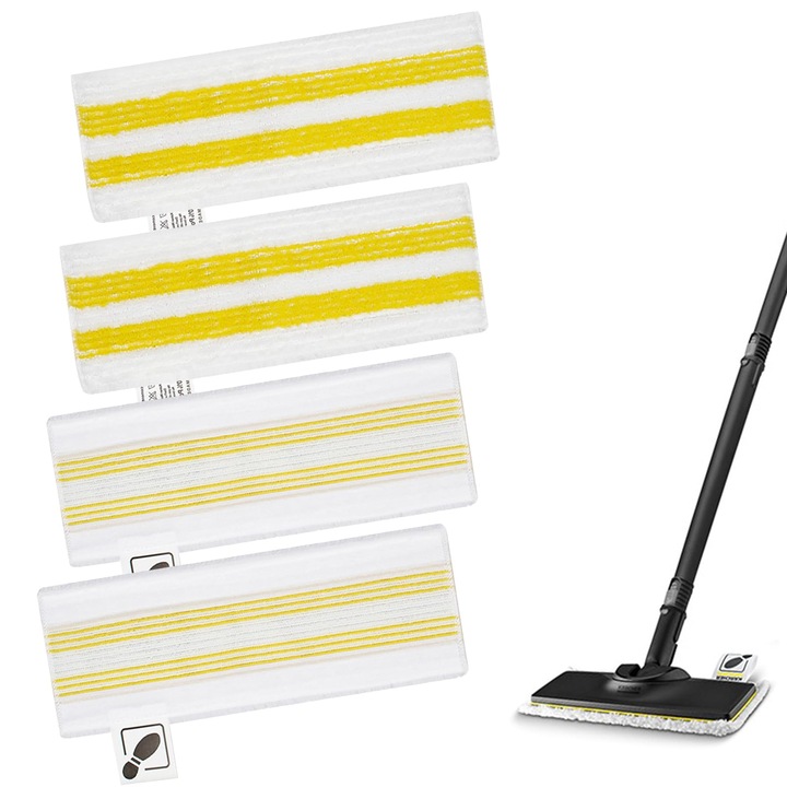 Gőzmop utántöltő készlet, YMJD, 4 darab, mikroszálas, Karcher Easyfix-hez