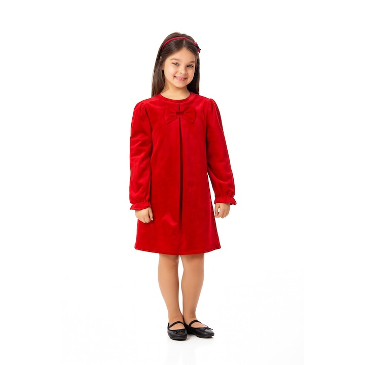 Rochie fetite BE YOU cu fundita, Rosu