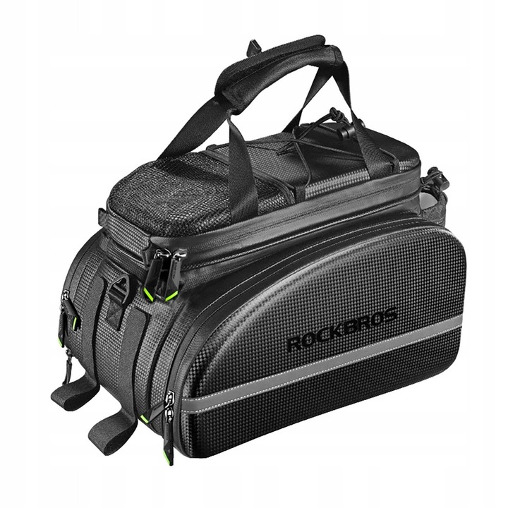 Rockbros 35L vízálló, bővíthető, fekete kerékpár csomagtartó táska