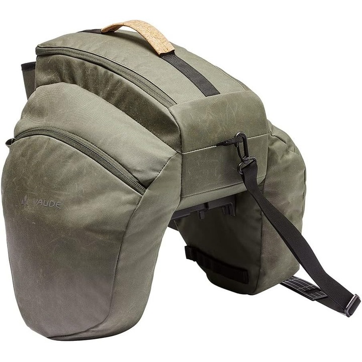 Geanta portbagaj Vaude eSilkroad Plus, impermeabila, 22L, prindere UniKlip, poliester recicl, negru