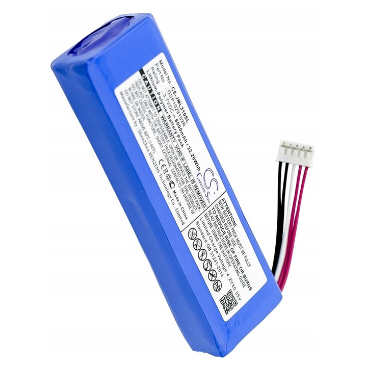 Acumulator Cameron Sino 6000mAh 3,7V pentru JBL Charge 2+ 3, 96,80x30,20x18,70mm