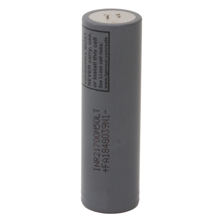 Литиево-йонна батерия 4900mAh 3.7V LG INR21700-M50LT, 21x70mm, без защита