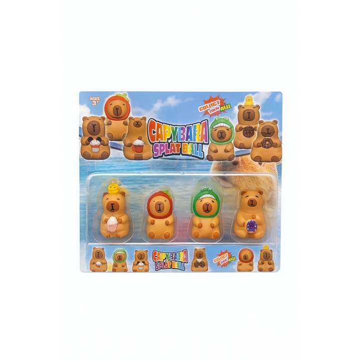 4 db Kapibara figura szett Splat – Puha, vicces és színes játékok – 30x25 cm