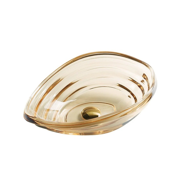 Lavoar de baie Elysium Glami, oval, sticlă transparentă, 50cm, montare pe blat