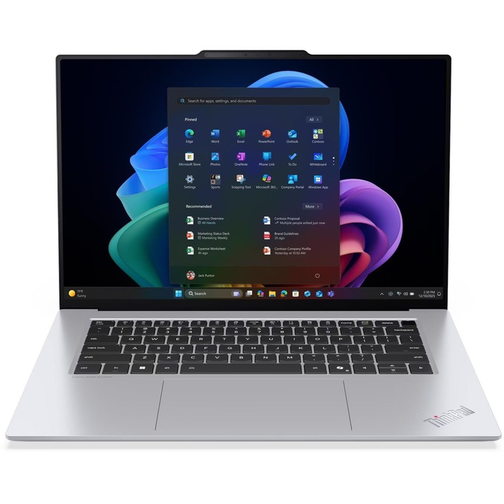 Лаптоп Lenovo ThinkPad X9-15 G1 Aura Edition с Intel Core Ultra 7 258V (2.2/4.8GHz, 12M), 32 GB, 1TB M.2 NVMe SSD, Intel Arc 140V, Windows 11 Pro, Бял