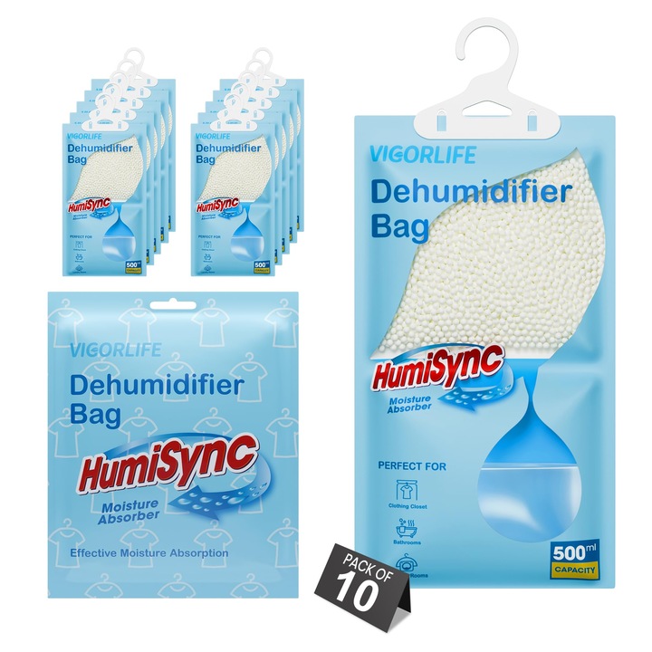 10 db VigorLife 2,3 kg kék színű függeszthető páramentesítő készlet
