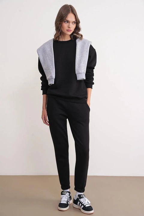 Set din doua piese, Mixray, Sweatshirt si Jogger, Negru, M INTL