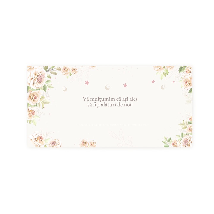 Plic de bani floral, carton 220g, 110x220mm, set 1 bucata