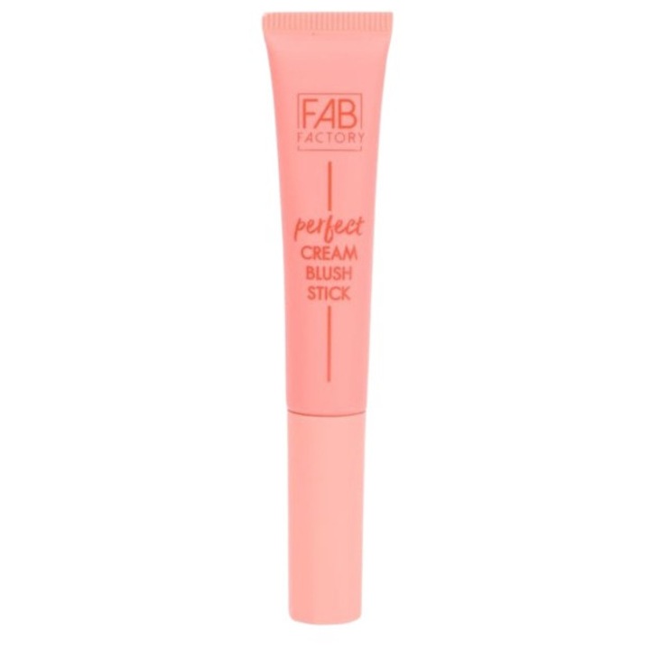 Folyékony highlighter FAB Factory Cream Blush Stick Perfectly Peach, vegán, szivacsos applikátor, 15 ml