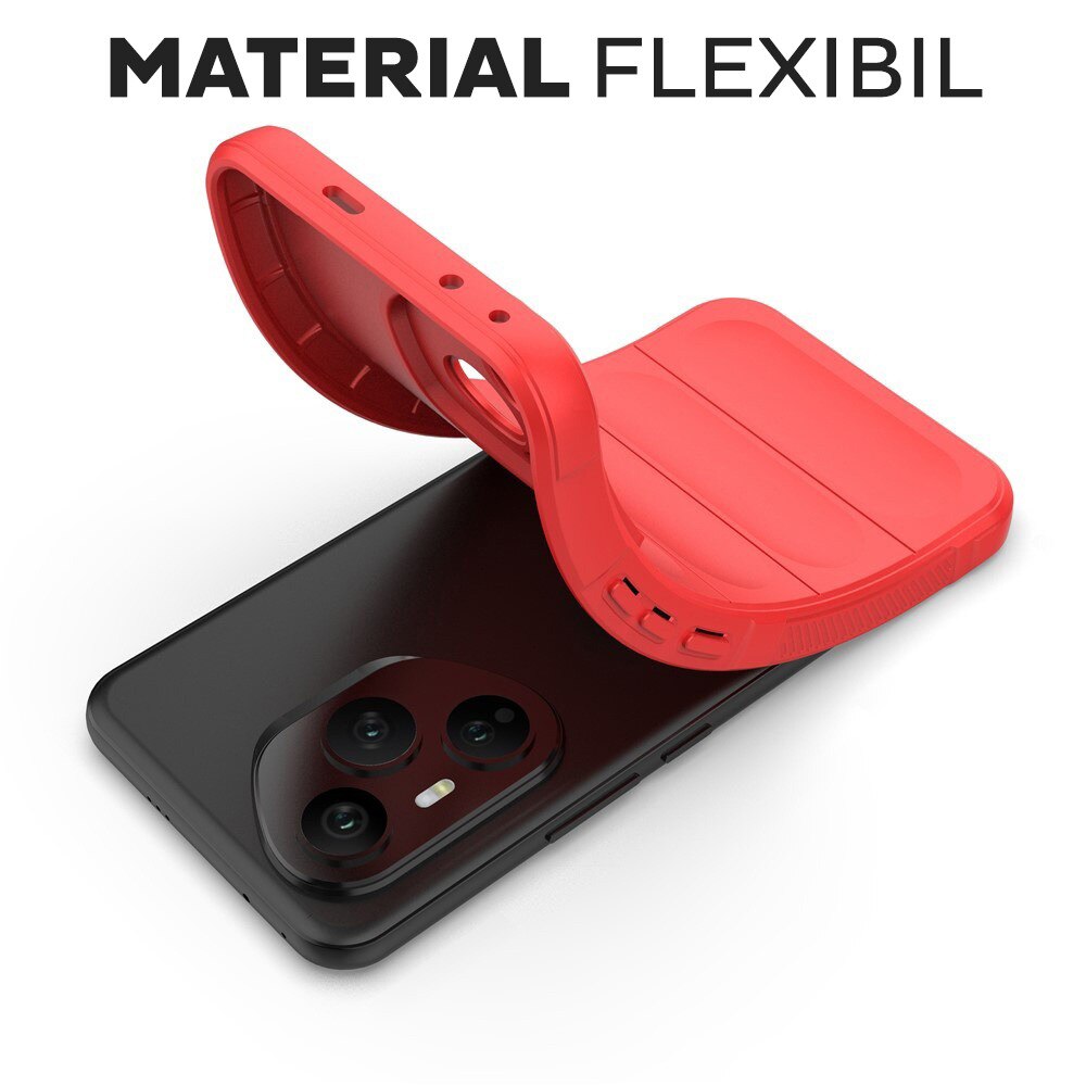 Husa pentru Honor 400 Pro DaDen® Magic Shield, Antisoc, Interior microfibra, TPU, Rosu