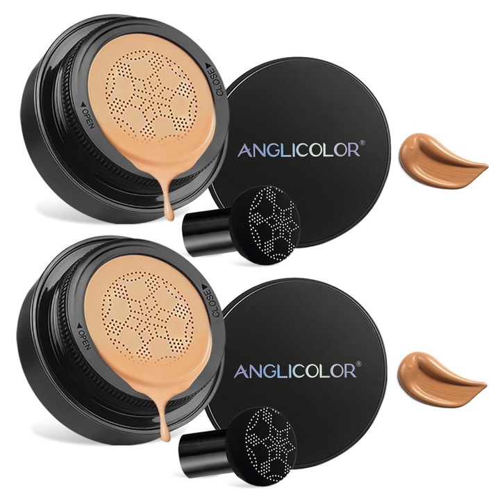 Crema CC tip cushion 2 bucati, 2 x 15 ml, acoperire mare, rezistenta la apa, nuanta #05 Sand