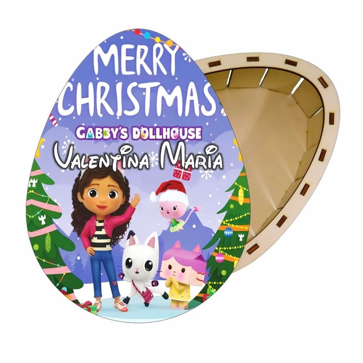 Cutie Dulciuri Craciun, Ou Kinder, Gabby's Dollhouse, Mov, Lemn, 30 cm, CCDB052