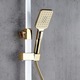 Coloana de Dus, Amalux®, Set de Dus Cu Afisaj Digital si 4 Functii, Termostatata, Corp Din Alama Durabila, Montare Pe Perete, Para De Dus Cu Efect Ploaie, Reglare Facila A Temperaturii, Design Modern Si Rafinat, Alb/Auriu