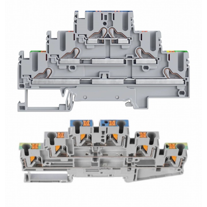 Zlaczka sina 3 niveluri, Adelid, 4,0 mm, gri, pentru tablouri electrice