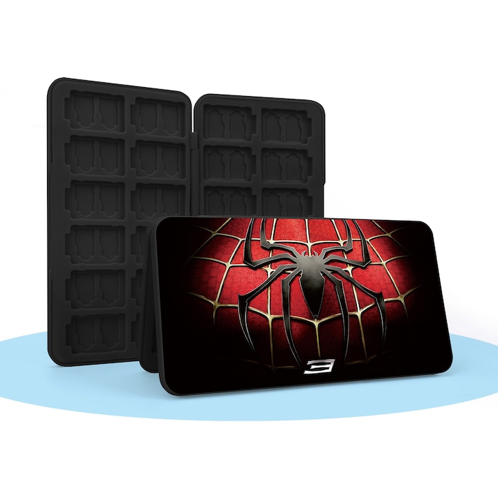 Кутия за гейм карти DUOCUOLA Nintendo Switch 2 и OLED, Капацитет 24 карти Switch 2, 12 карти Switch OLED, Дизайн Spider-Man, Колекционерски калъф, Аксесоар за игри