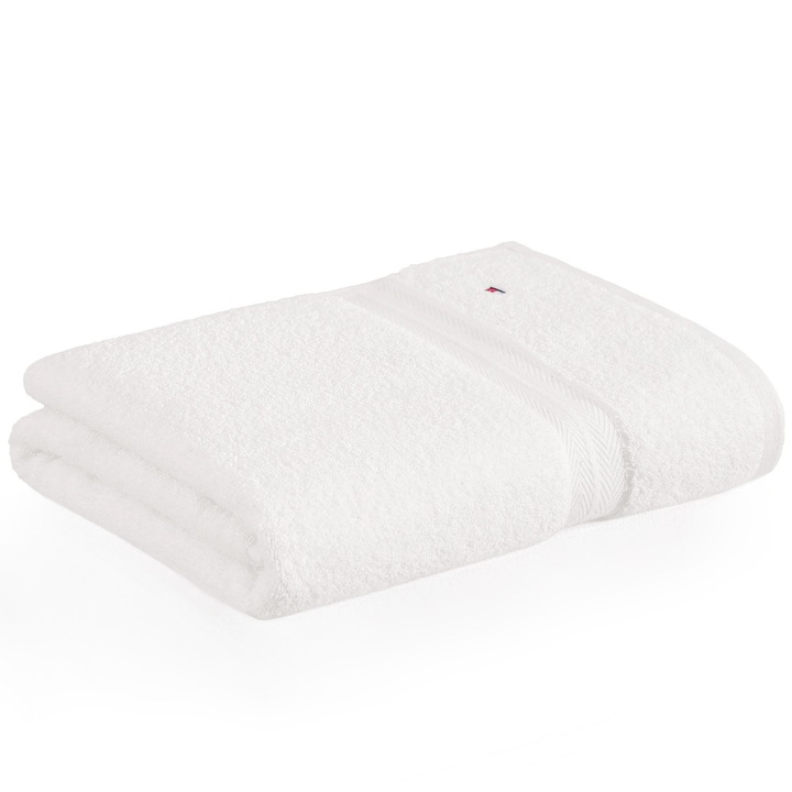 Prosop de plaja Tommy Hilfiger, 100% bumbac, dimensiuni 76x138, mare, alb