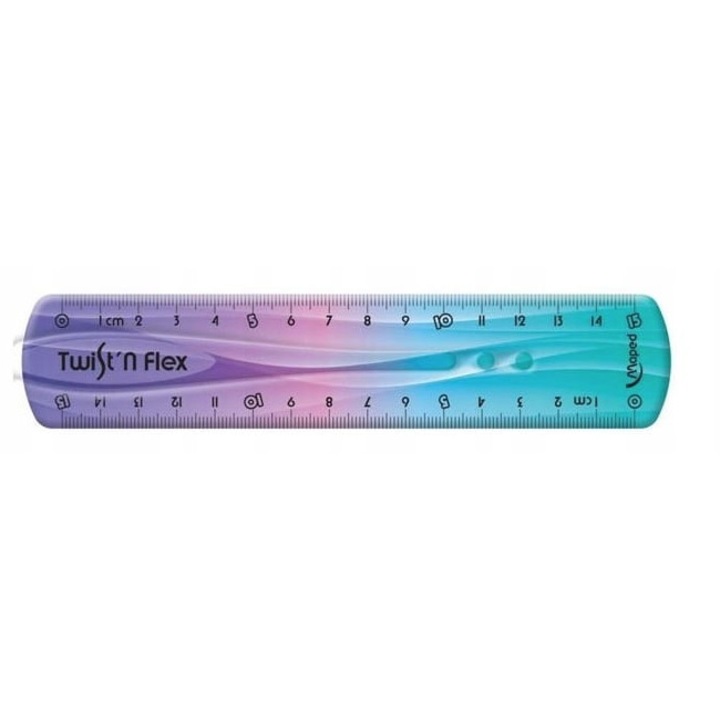 Rigla Flexibila MAPED Twist'n Flex, 15 cm, Antirupere, Culori Mix