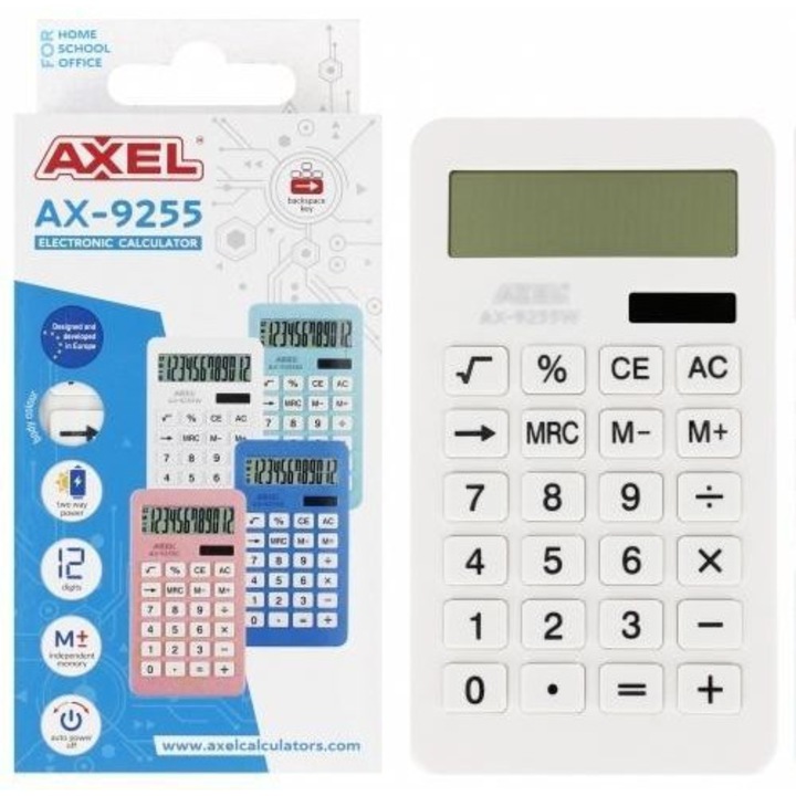 Calculator Axel AX-9255W - Ideal pentru birou, scoala si casa