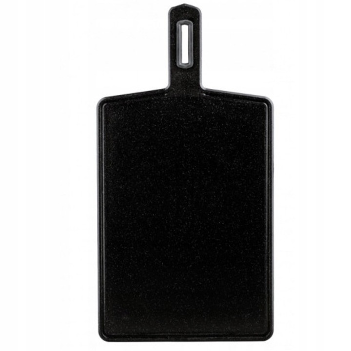 Tocator din plastic cu maner, 36.5x18.5 cm, negru, gri, alb