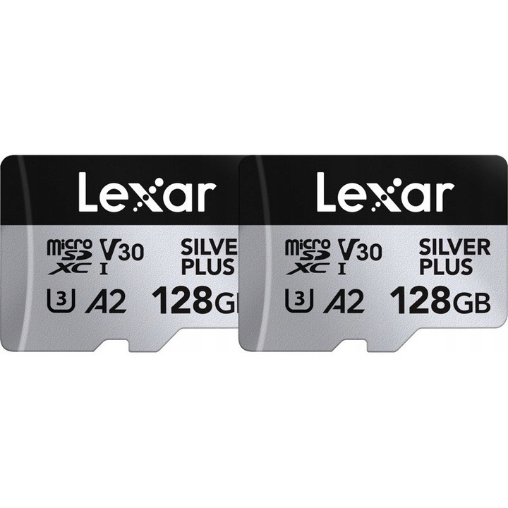 2x card Lexar microSDXC 128GB Professional Silver Plus V30