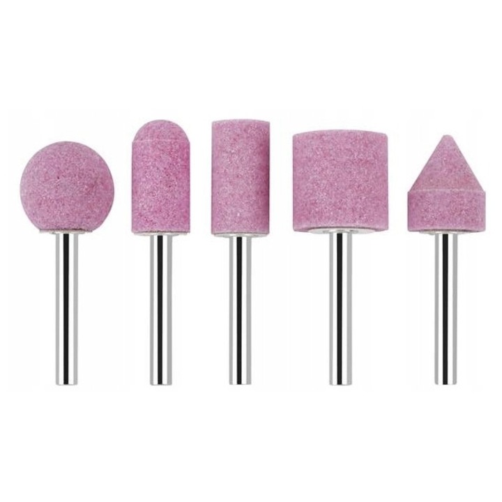 Set 5 Pietre de Slefuit Bosch, Tija 6 mm, Forme Diverse