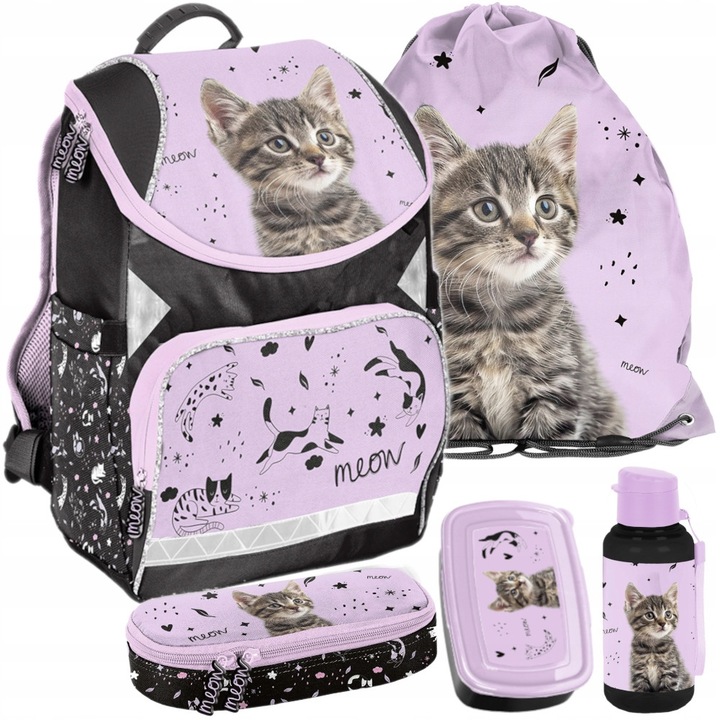 Rucsac scolar PASO pentru fete, clasa 1-3, set complet