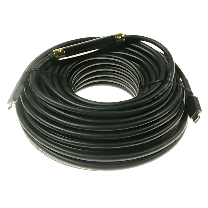 Cablu HDMI profesional e-SWC Supreme®, HDMI-A-tata / HDMI-A-tata, 4K, Ethernet, 35 m, negru