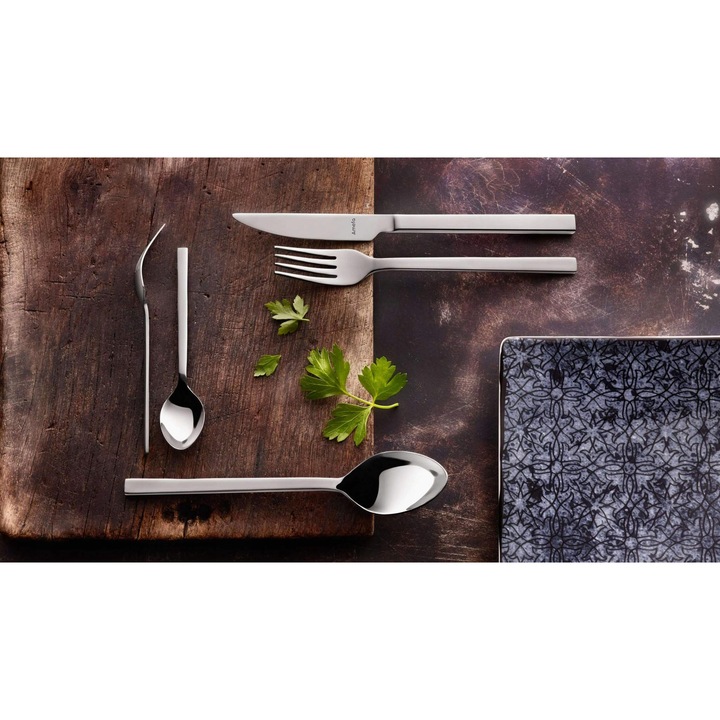 Set tacamuri CUBE 24 piese pentru 6 persoane, Amefa, inox 18/10, design modern, polerat