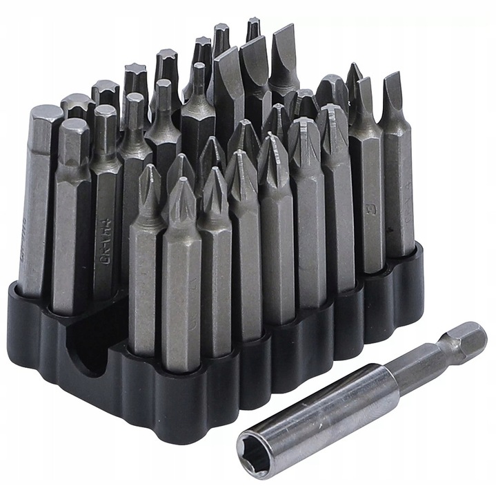 Set biti 1/4" (6, 3mm) 33 buc. BGS, pentru suruburi de siguranta