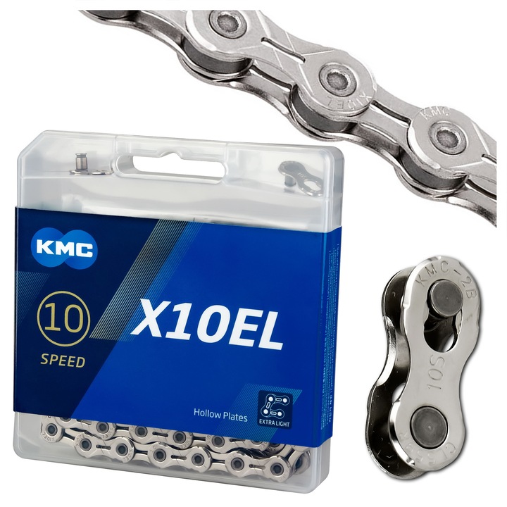 Верига за велосипед KMC X10EL Extra Light 10 скорости 114 звена + щипка