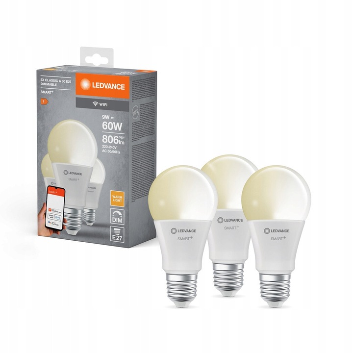 Bec LED E27 9W SMART+ WiFi Melegfehér 806lm, szabályozható