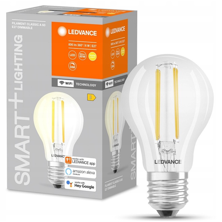 LED крушка SMART+ 6W Топло Бяло 2700K WiFi Dimmable