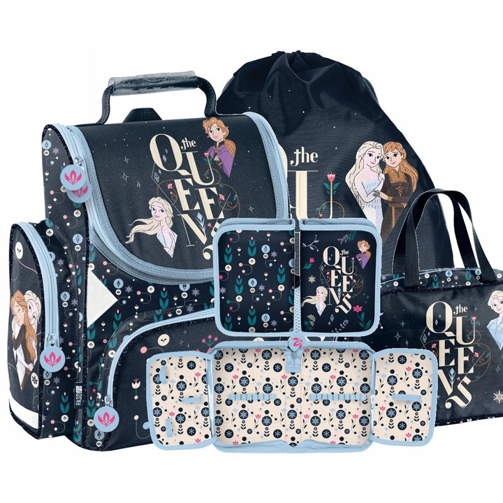 Ученическа раница за момичета "Замръзналото кралство" 1-3 клас - Пълен комплект