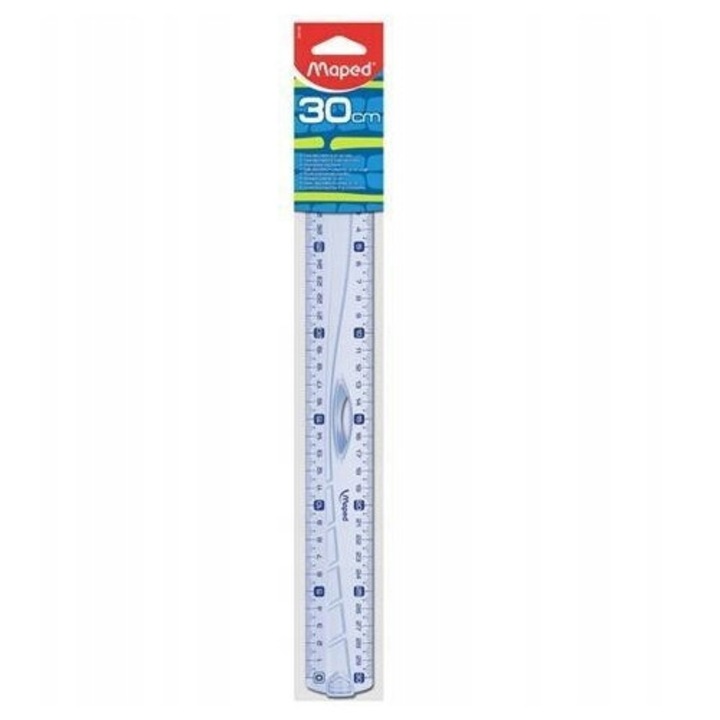 Rigla Geometrica 30cm, Transparenta, Scara Dubla, Maped