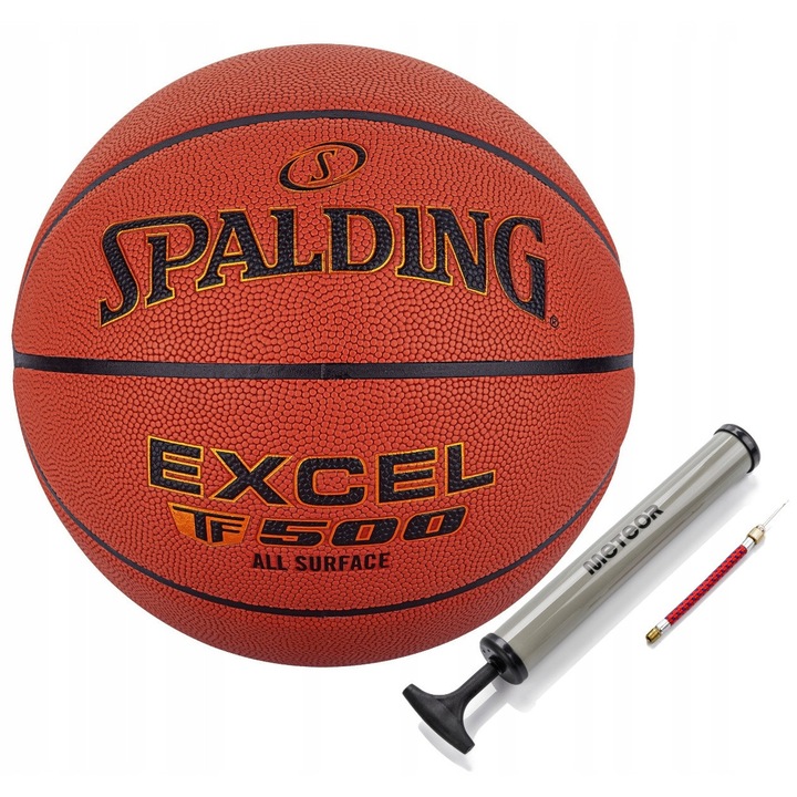 Minge de baschet Spalding TF-500, 5, portocalie, set cu pompa