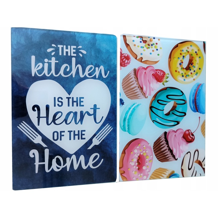 Set 2 Placi de Taiat din Sticla Smukee, 20x30cm, Design Modern