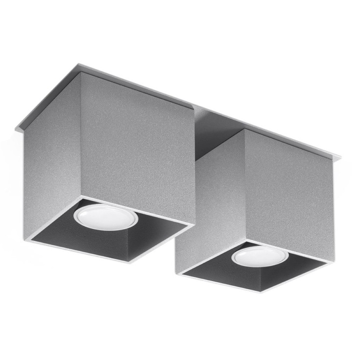 Plafon LUMILO DELTA 2 GU10, 10W, gri, 26x11x12cm