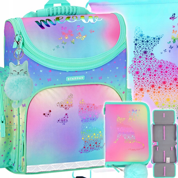 Set Ghiozdan si Accesorii Scolare Fetite Pisicuta - Starpak