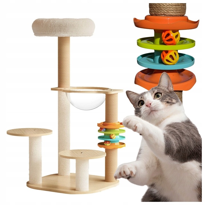 Turn de Zgariat Pisici cu 5 Niveluri, 89cm, Loc de Joaca si Odihna